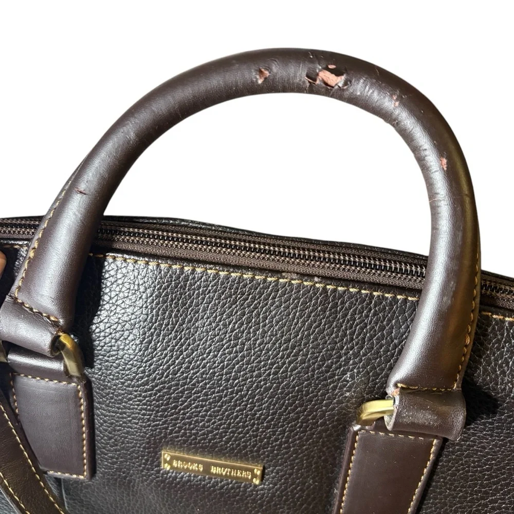 Brooks Brothers Leather Briefcase / Laptop Bag